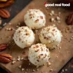 Fireball truffles on a white board.