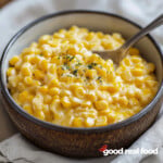 A bowl of creamed corn.