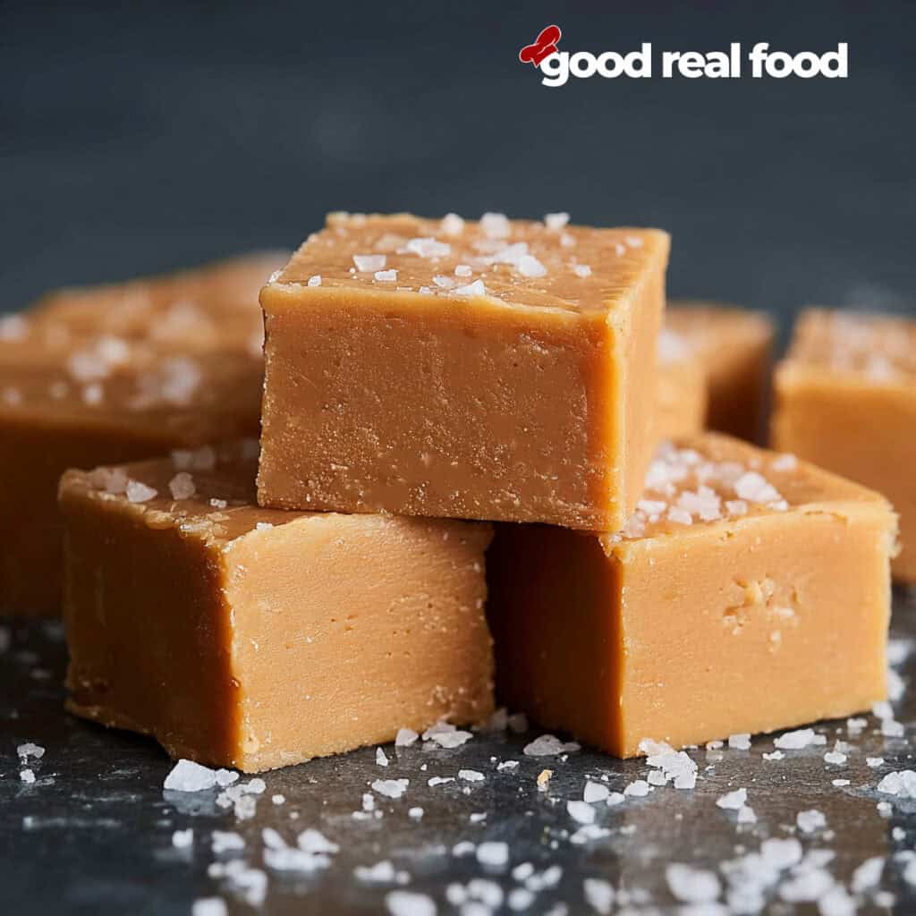 A stack of Salted Caramel Fudge.