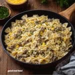 Creamy Ranch Beef Pasta in a skillet.