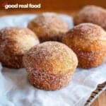 Donut Muffins on a white cloth.