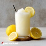 A glass of frozen lemonade.