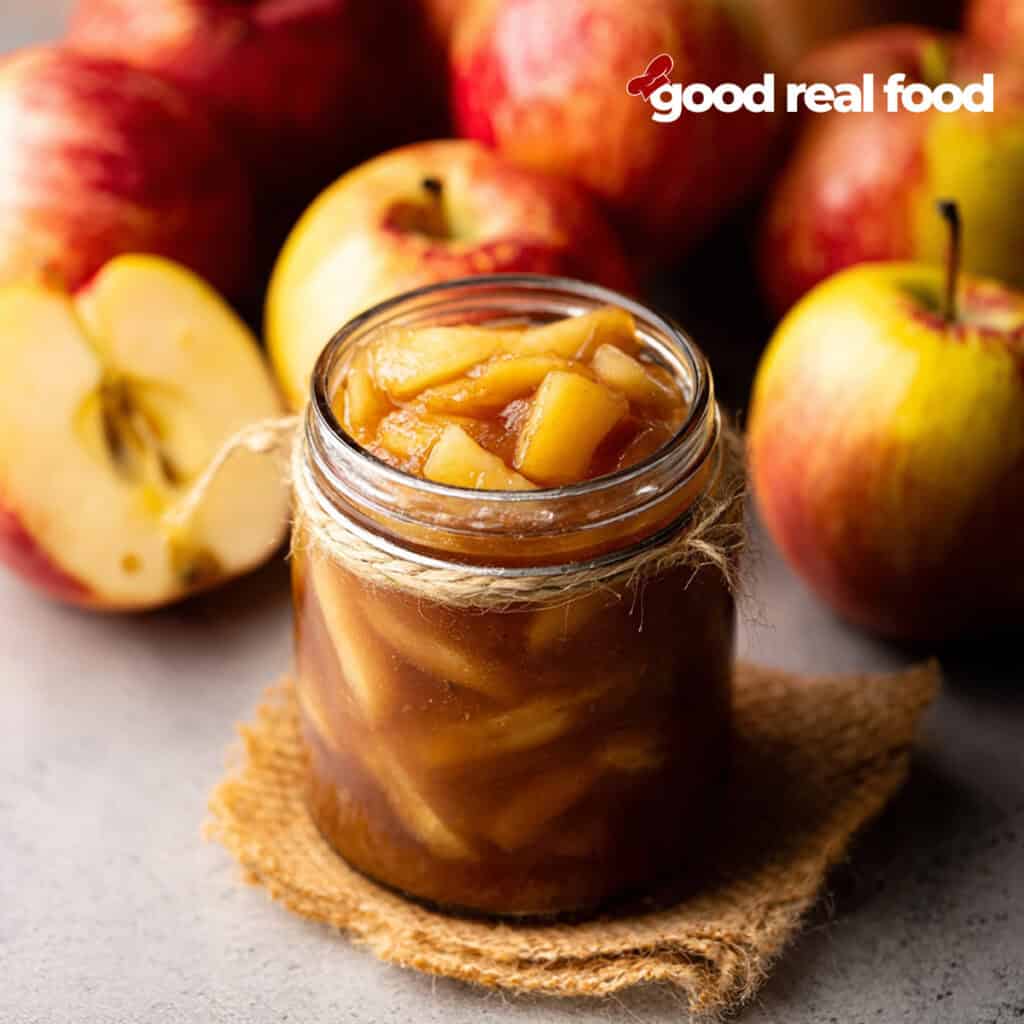 a jar of apple pie filling