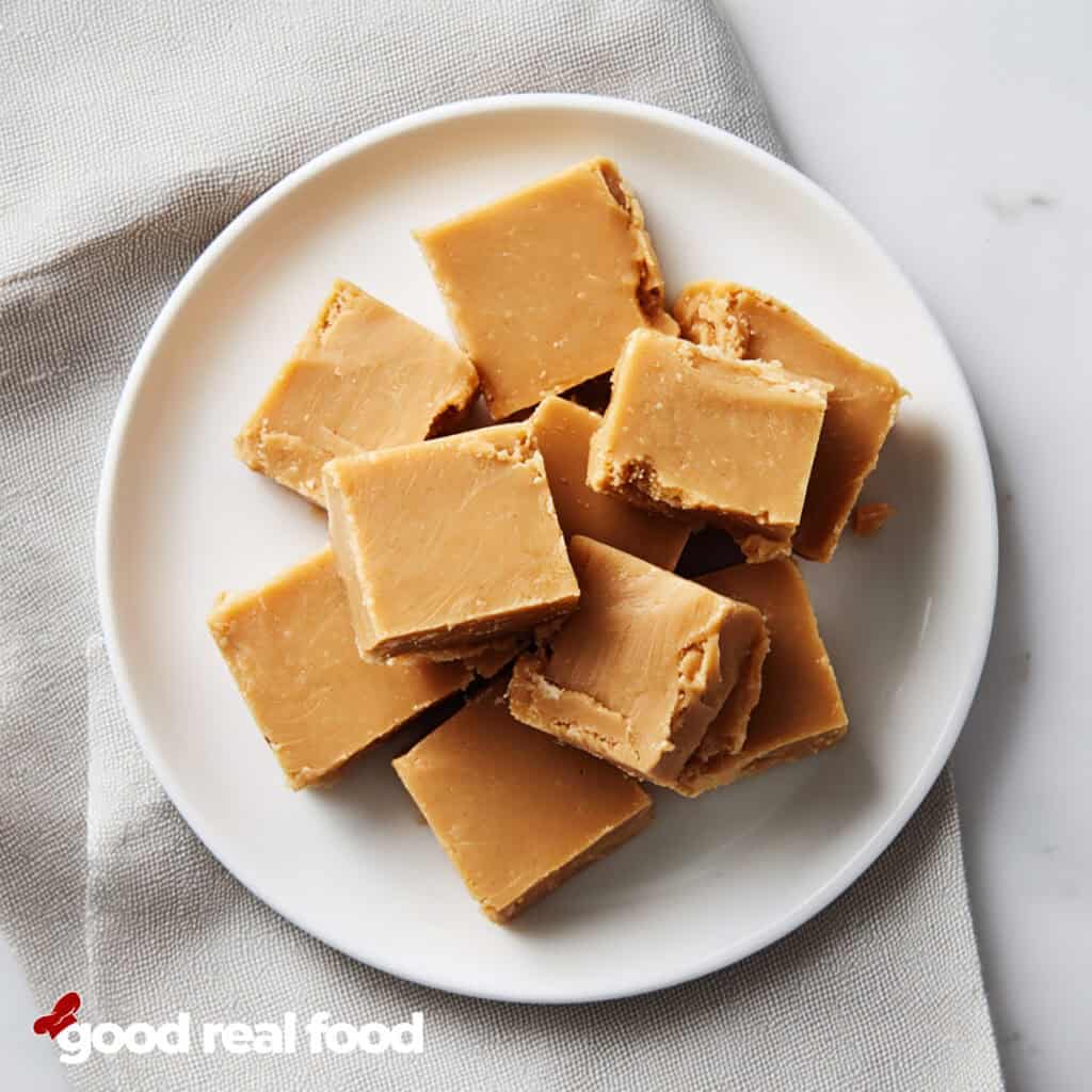 A plate of peanut butter fudge.
