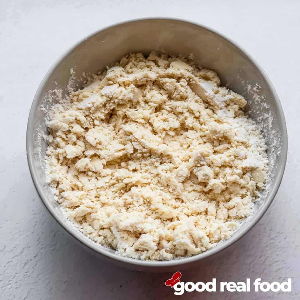 pie crust in a bowl before rolling out.