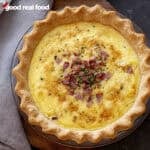 Quiche Lorraine in a pie plate.