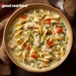 A BOWL OF Creamy Chicken Noodle Soup