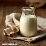 A jar of homemade Buttermilk.