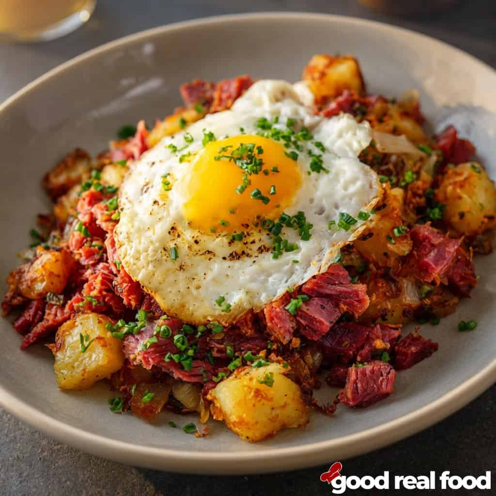 A plate of Corned Beef Hash.