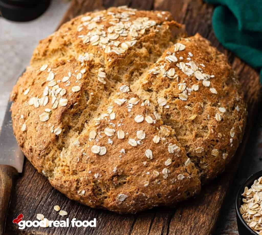 Irish Soda Bread on a cutting board.