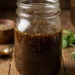 a mason jar of balsamic vinaigrette