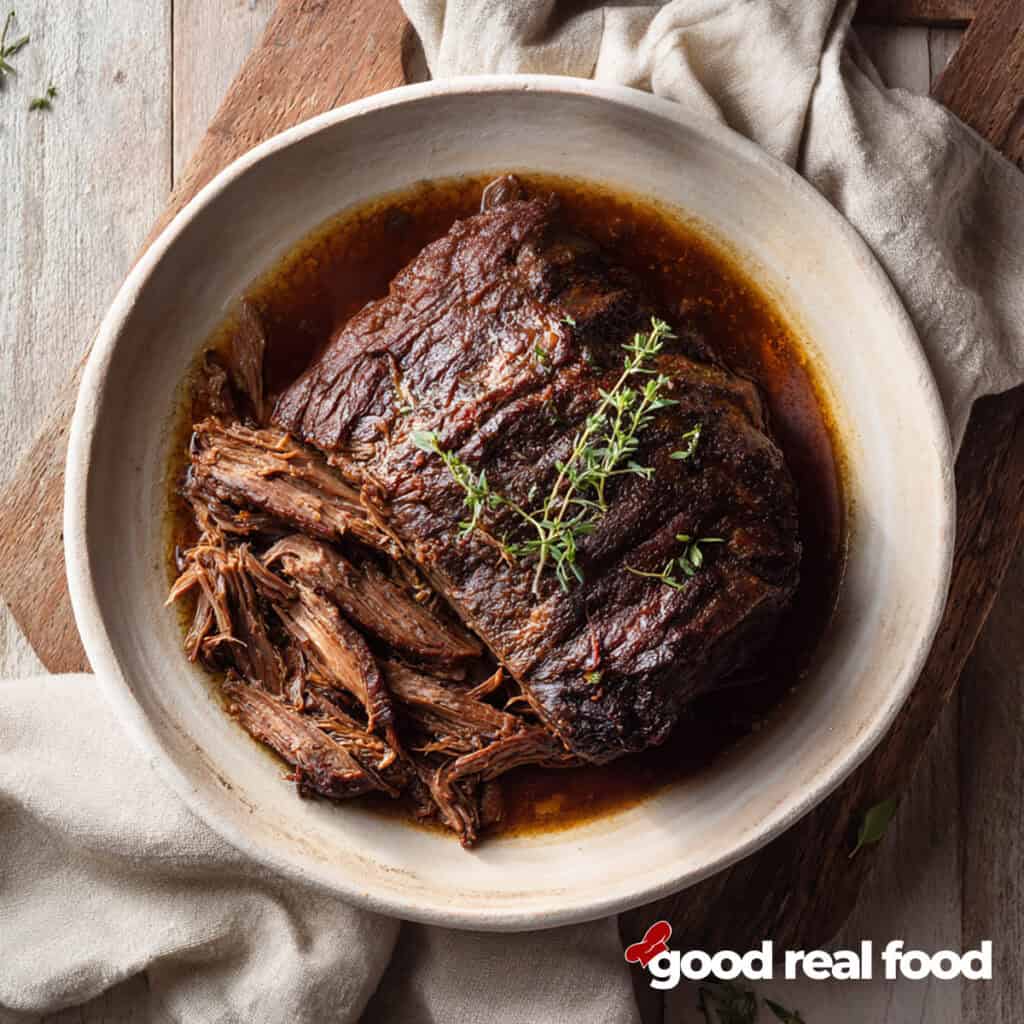 A platter of juicy chuck roast.