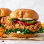 Spicy Chicken Sandwich with French Fries