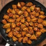 A pan of bourbon chicken