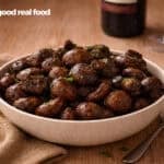 A bowl of burgundy mushrooms.