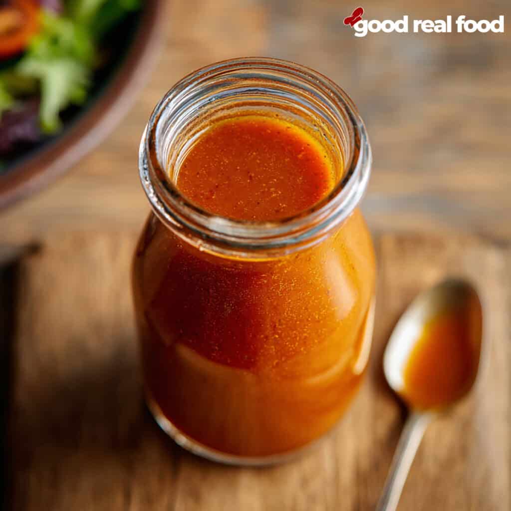 A jar of homemade Catalina dressing.