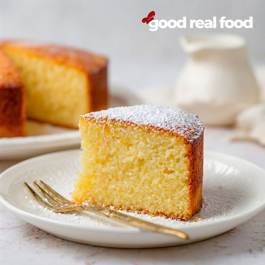 a slice of olive oil cake