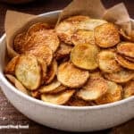 a bowl of homemade potato chips