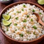 A bowl of coconut rice.