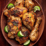 A platter of Jerk Chicken