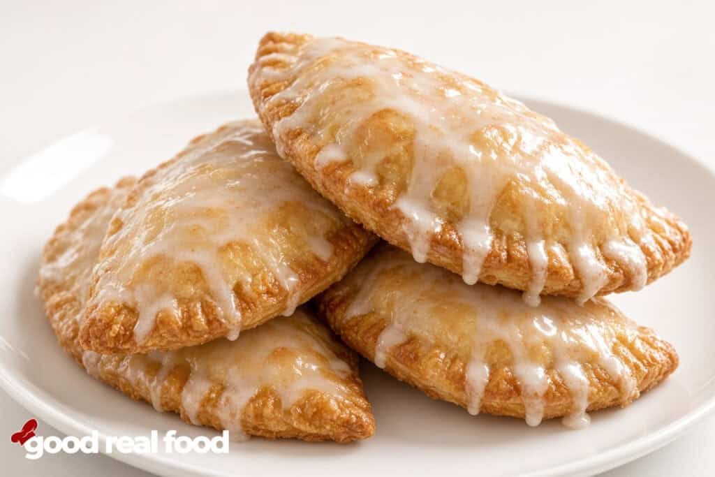 a close up of a stack of Mini Apple Pies on a white plate a close up of a stack of Mini Apple Pies on a white plate